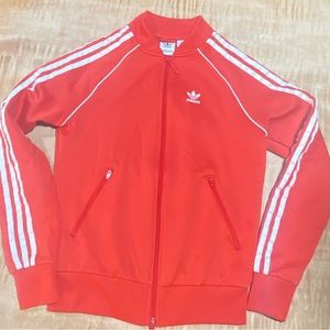 Adidas Originals Original Track Jacket - Lush red / white - size women’s X-Small